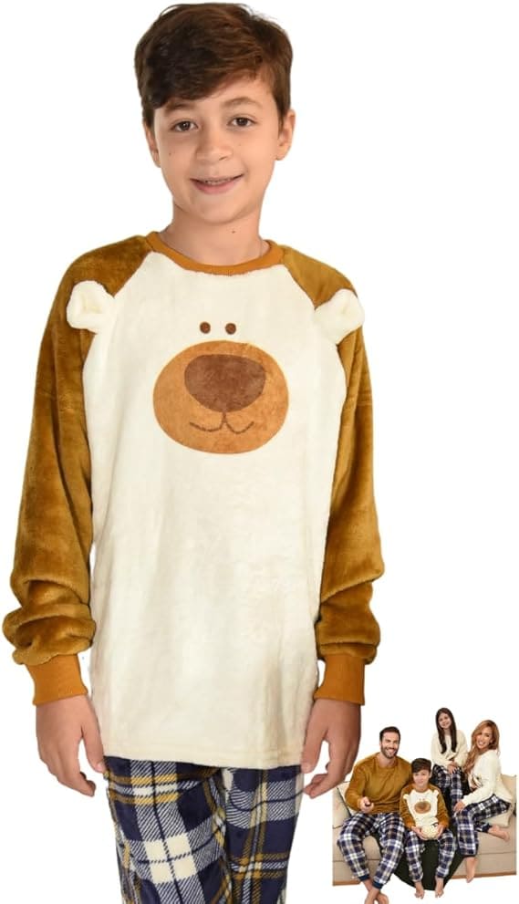 Pijama infantil de plush no formato de ursinho